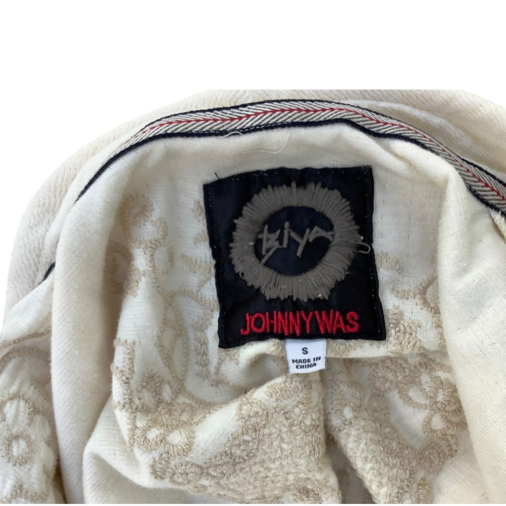 Johnny Was Biya Ivory Embroidered Cotton Knit Long Cardigan Duster Womens Small - Picture 3 of 6